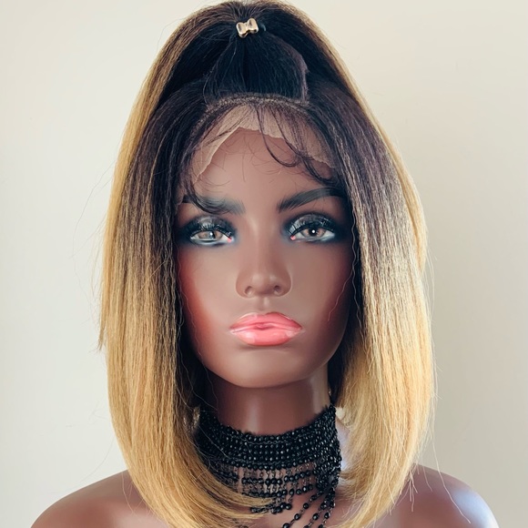 Very Pretty Ombre Golden Premium Fiber 4x4 Lace Front Wig - Picture 3 of 8